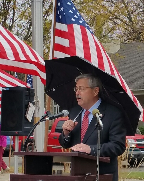 Governor Terry Branstad, Home Base Iowa Designation Ceremony - Sheldon Veterans Memorial